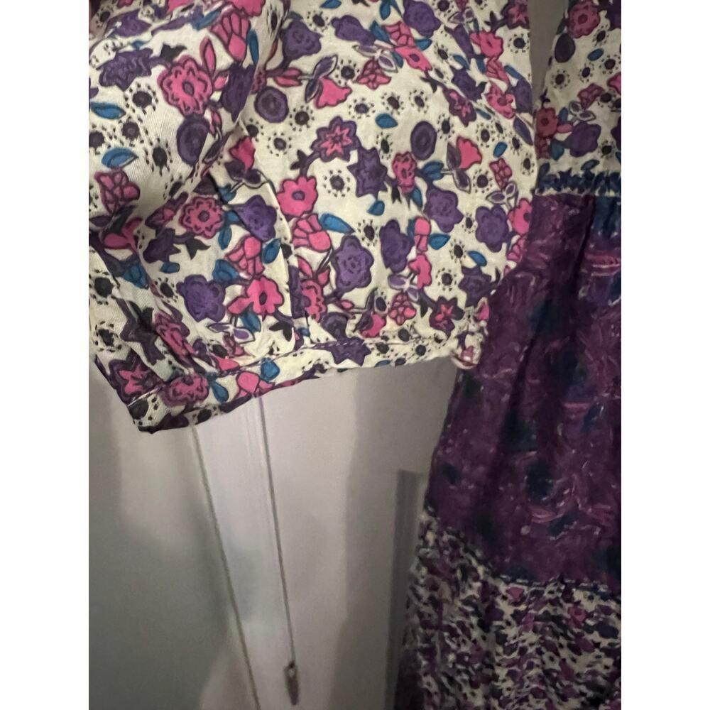Natural Life Rebecca Maxi Dress M purple boho Ditsy floral print Cottage Prairie - Picture 8 of 10